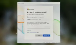 Okno dialogowe Microsoftu prosi o potwierdzenie tożsamości, aby pomóc w procesie jak zablokować ekran Windows. Wybierz opcję otrzymania kodu weryfikacyjnego.