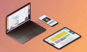 Laptop, smartfon i tablet z systemem Zorin OS.