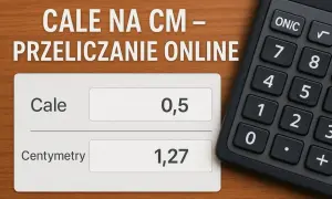 Kalkulator online do przeliczania cali na centymetry, pomocny przy wyborze rozmiarów monitorów. 0,5 cala to 1,27 cm.