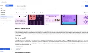 Notatka na pulpicie z tekstem "Lorem Ipsum Doc".