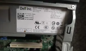 Zasilacz Dell Optiplex 990 specyfikacja: model H250AD-00, 250W mocy, Made in China.