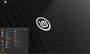 Menu startowe z aplikacjami, w tym LibreOffice, w systemie Linux Mint po polsku.