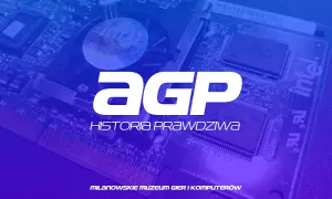 Karta rozszerzeń złącze AGP, z widocznym logo Intel i napisem "Historia Prawdziwa".