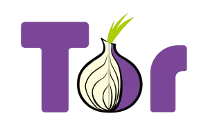 Logo Tor, czyli the onion router, z literą T, przekrojoną cebulą i literą r.