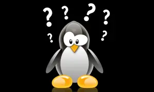 Pingwin z Linuksa otoczony znakami zapytania. Czy potrzebuje linux antivirus?