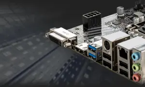 Płyta główna MSI H410M PRO z portami USB, DVI i złączem LGA12XX.