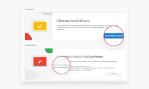 Ekran udostępniania i połączenie z innym komputerem. Kliknij "Zaakceptuj i zainstaluj", by umożliwić zdalny dostęp. To może być pomocne, gdy zastanawiasz się, rdp co to.