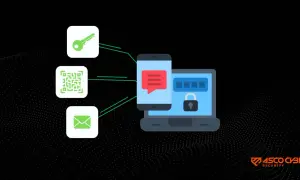 Klucz, kod QR i koperta symbolizują różne metody uwierzytelniania. MFA co to jest? To dodatkowa warstwa ochrony Twoich danych.