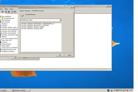 Menedżer urządzeń Windows 11 pokazuje właściwości kontrolera Ethernet. Widoczne identyfikatory sprzętu.