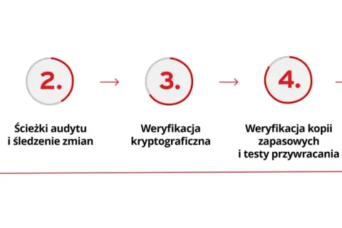 Schemat pięciu kroków: monitorowanie, ścieżki audytu, weryfikacja kryptograficzna, weryfikacja kopii zapasowych i ograniczenia. To jak sprawdzić, co to hasz.