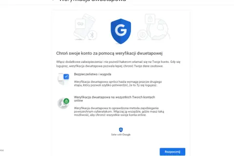 Weryfikacja dwuetapowa Google chroni Twoje konto. Dodatkowe zabezpieczenie, które działa jak druga warstwa ochrony.