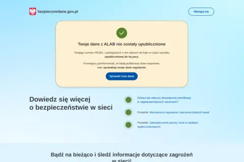 Twoje dane z ALAB nie wyciekły. Sprawdzaj swoje dane regularnie, by wiedzieć, jak sprawdzić czy moje dane wyciekły.