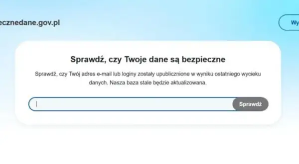 Strona bezpiecznedane.gov.pl sprawdza, czy Twoje dane nie wyciekły, chroniąc przed zagrożeniami typu xml external entity.