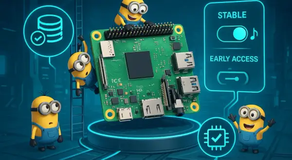 Minionki pomagają przy Raspberry Pi, symbolizując stabilność i wczesny dostęp. Idealne dla każdego, kto chce rozpocząć przygodę z diet pi.