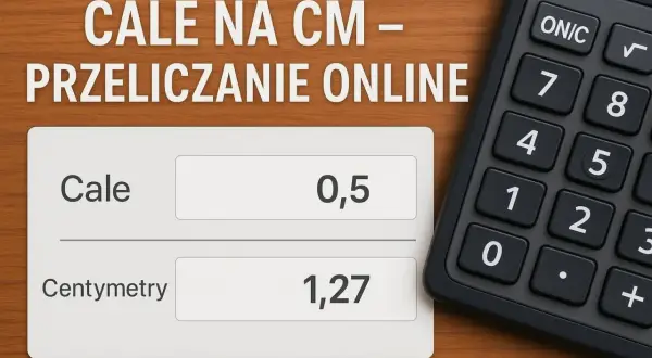 Kalkulator online do przeliczania cali na centymetry, pomocny przy wyborze rozmiarów monitorów. 0,5 cala to 1,27 cm.