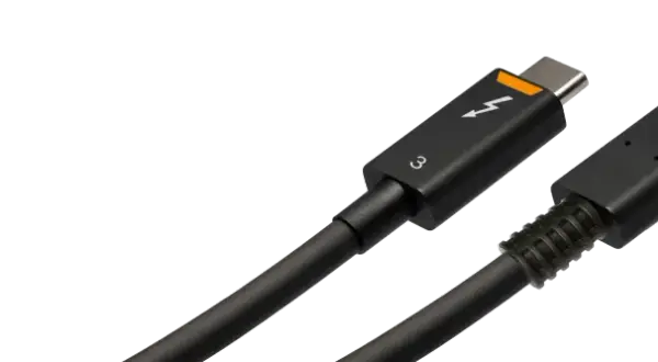Dwa kable USB-C. Jeden z symbolem błyskawicy i oznaczeniem "3", drugi z napisem "USB 20G".
