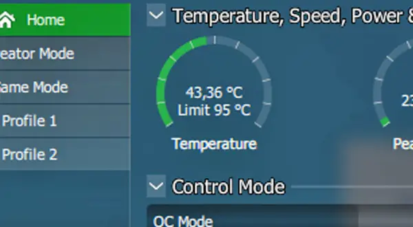 Monitorowanie temperatury procesora AMD Ryzen 5 3600. Aktualnie 43,36°C, limit 95°C. Sprawdzam, ile stopni powinien mieć procesor.