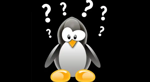 Pingwin z Linuksa otoczony znakami zapytania. Czy potrzebuje linux antivirus?