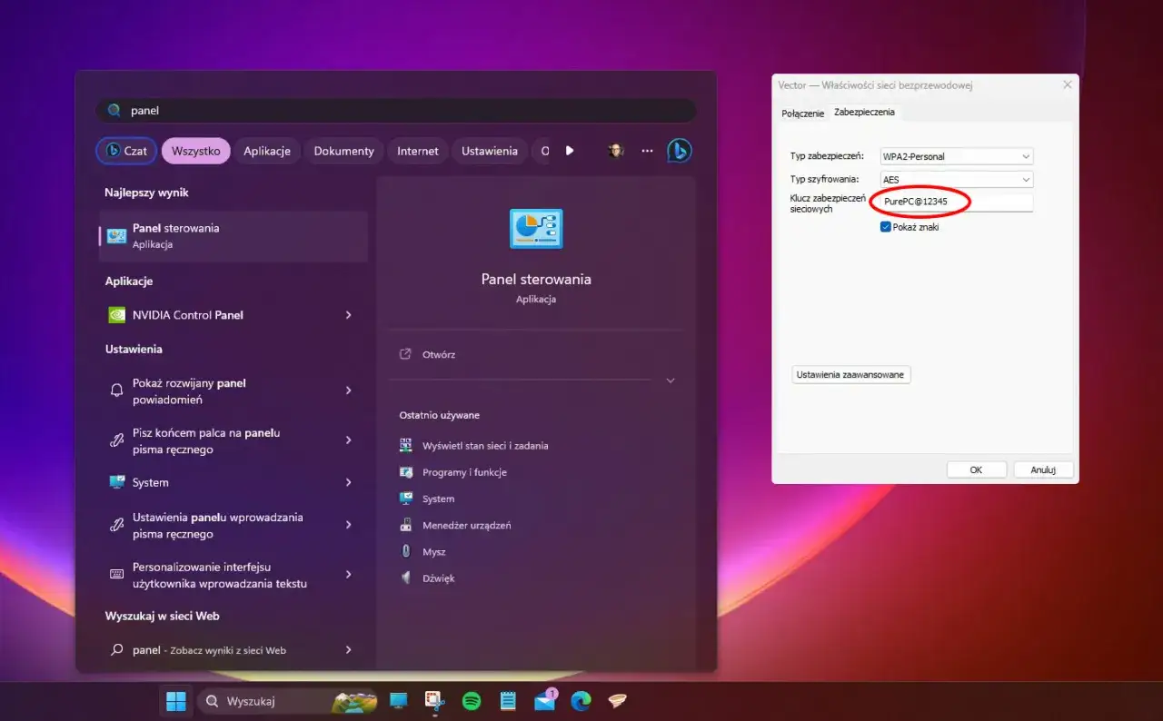 Jak sprawdzić hasło Wi-Fi Windows 11: otwórz Panel sterowania, przejdź do Zabezpieczeń i zobacz klucz sieciowy.