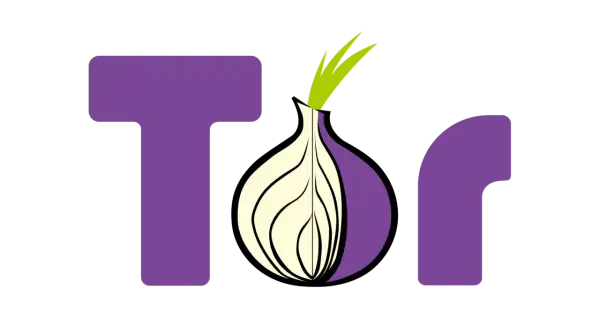 Logo Tor, czyli the onion router, z literą T, przekrojoną cebulą i literą r.